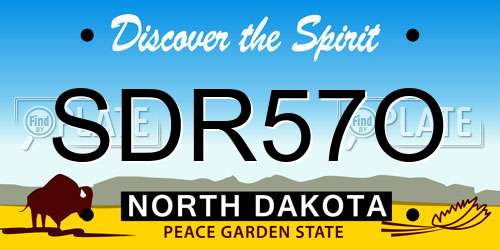 SDR57O North Dakota License Plate