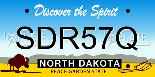 SDR57Q North Dakota License Plate
