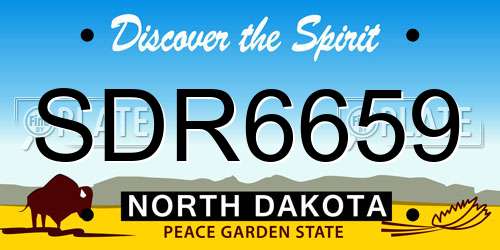 SDR6659 North Dakota License Plate