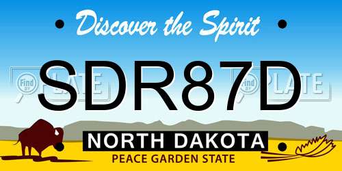 SDR87D North Dakota License Plate