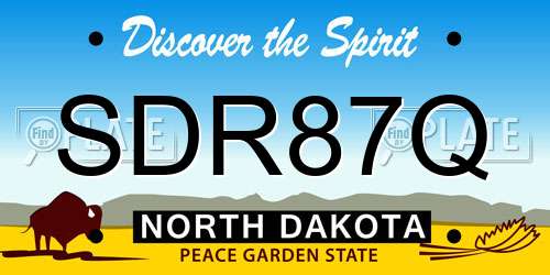 SDR87Q North Dakota License Plate