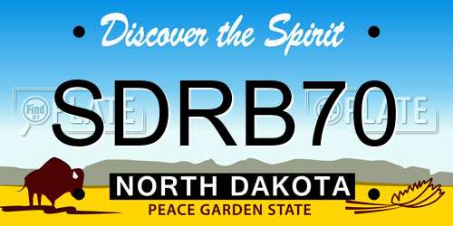 SDRB70 North Dakota License Plate