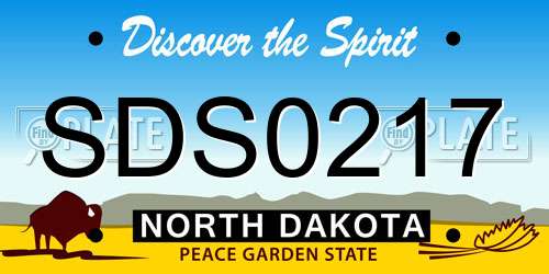 SDS0217 North Dakota License Plate