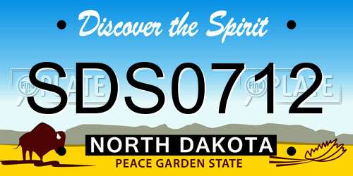 SDS0712 North Dakota License Plate