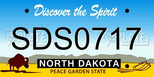 SDS0717 North Dakota License Plate