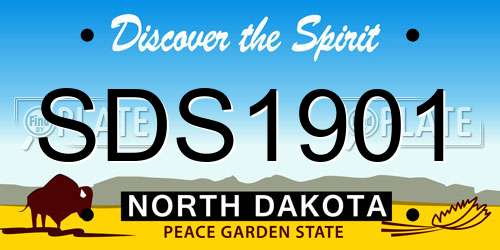 SDS1901 North Dakota License Plate