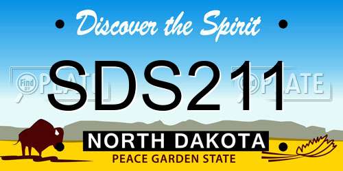 SDS211 North Dakota License Plate