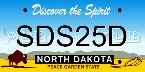 SDS25D North Dakota License Plate