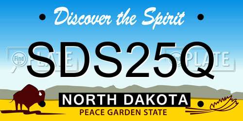 SDS25Q North Dakota License Plate