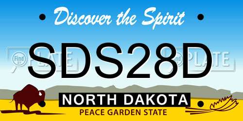 SDS28D North Dakota License Plate