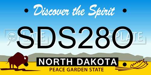 SDS28O North Dakota License Plate