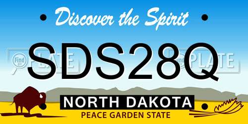 SDS28Q North Dakota License Plate
