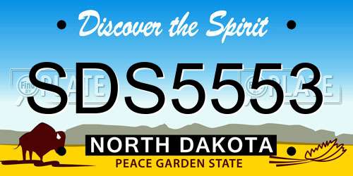SDS5553 North Dakota License Plate