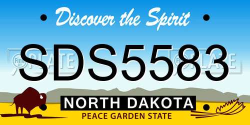 SDS5583 North Dakota License Plate