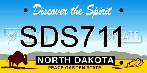 SDS711 North Dakota License Plate