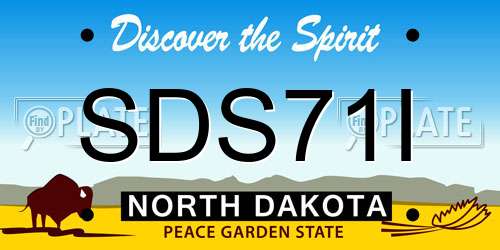 SDS71I North Dakota License Plate