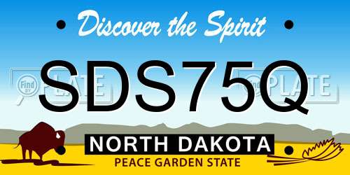 SDS75Q North Dakota License Plate