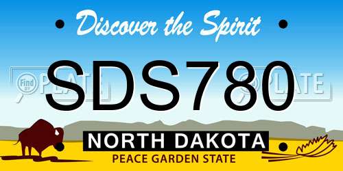 SDS780 North Dakota License Plate