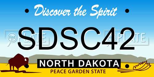 SDSC42 North Dakota License Plate