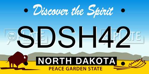 SDSH42 North Dakota License Plate
