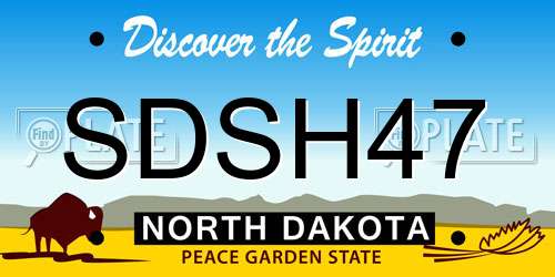 SDSH47 North Dakota License Plate