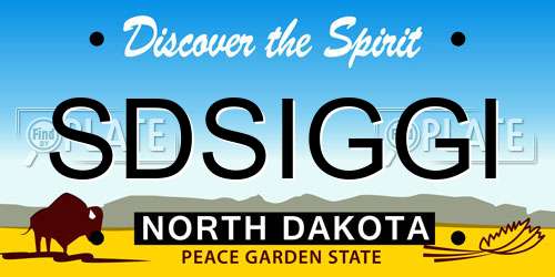 SDSIGGI North Dakota License Plate