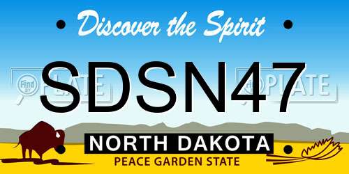 SDSN47 North Dakota License Plate