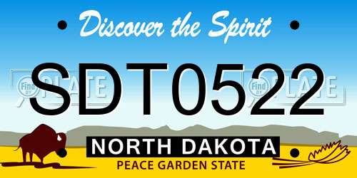 SDT0522 North Dakota License Plate