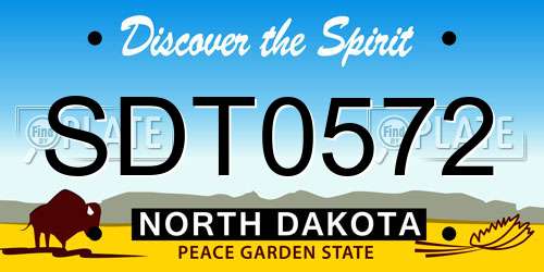 SDT0572 North Dakota License Plate