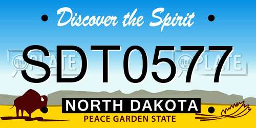 SDT0577 North Dakota License Plate