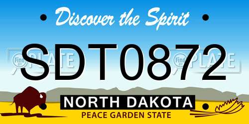 SDT0872 North Dakota License Plate