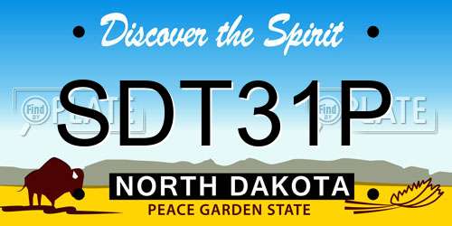 SDT31P North Dakota License Plate