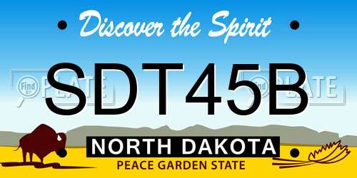 SDT45B North Dakota License Plate