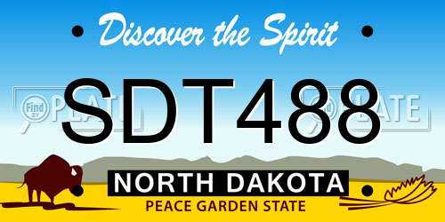 SDT488 North Dakota License Plate