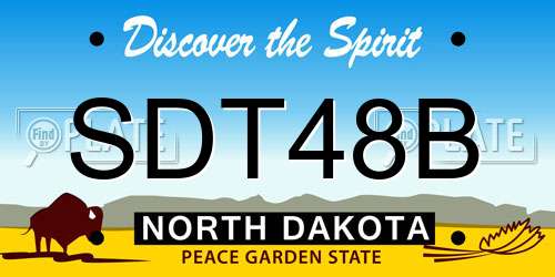 SDT48B North Dakota License Plate