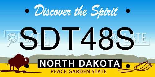 SDT48S North Dakota License Plate