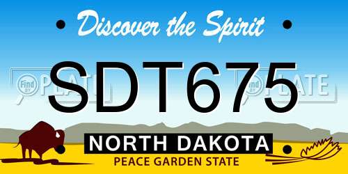 SDT675 North Dakota License Plate