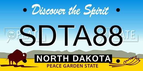 SDTA88 North Dakota License Plate