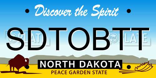 SDTOBTT North Dakota License Plate