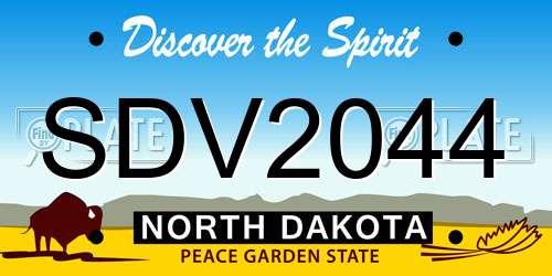 SDV2044 North Dakota License Plate