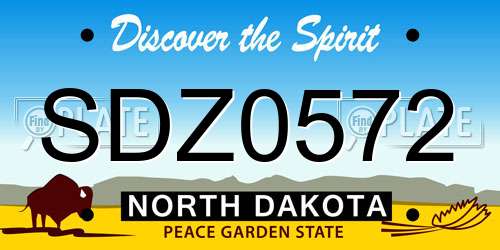 SDZ0572 North Dakota License Plate