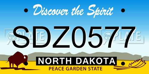 SDZ0577 North Dakota License Plate