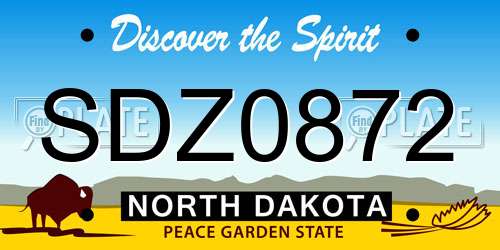 SDZ0872 North Dakota License Plate