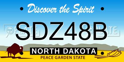 SDZ48B North Dakota License Plate