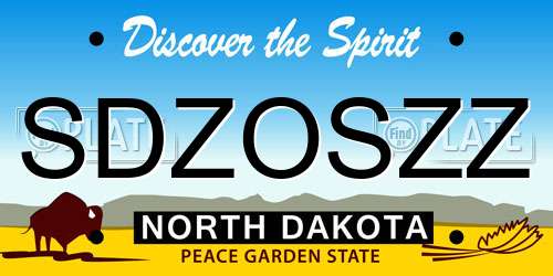 SDZOSZZ North Dakota License Plate