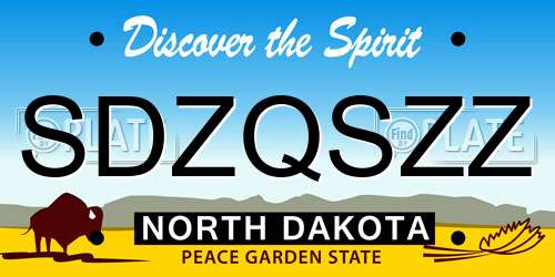 SDZQSZZ North Dakota License Plate