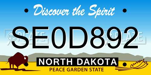 SE0D892 North Dakota License Plate