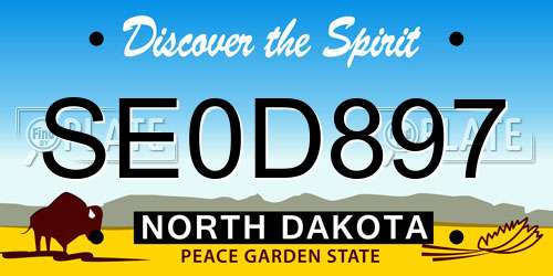 SE0D897 North Dakota License Plate