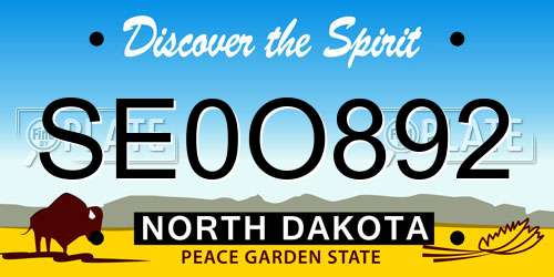SE0O892 North Dakota License Plate