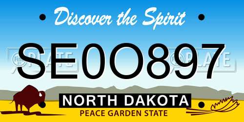 SE0O897 North Dakota License Plate